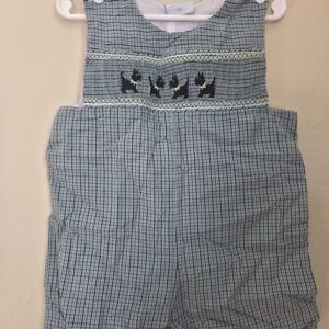 Plaid Kids Bodysuit with Embroidered Design